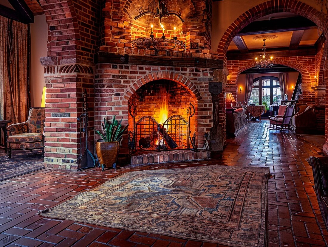 Chimenea de ladrillos refractarios