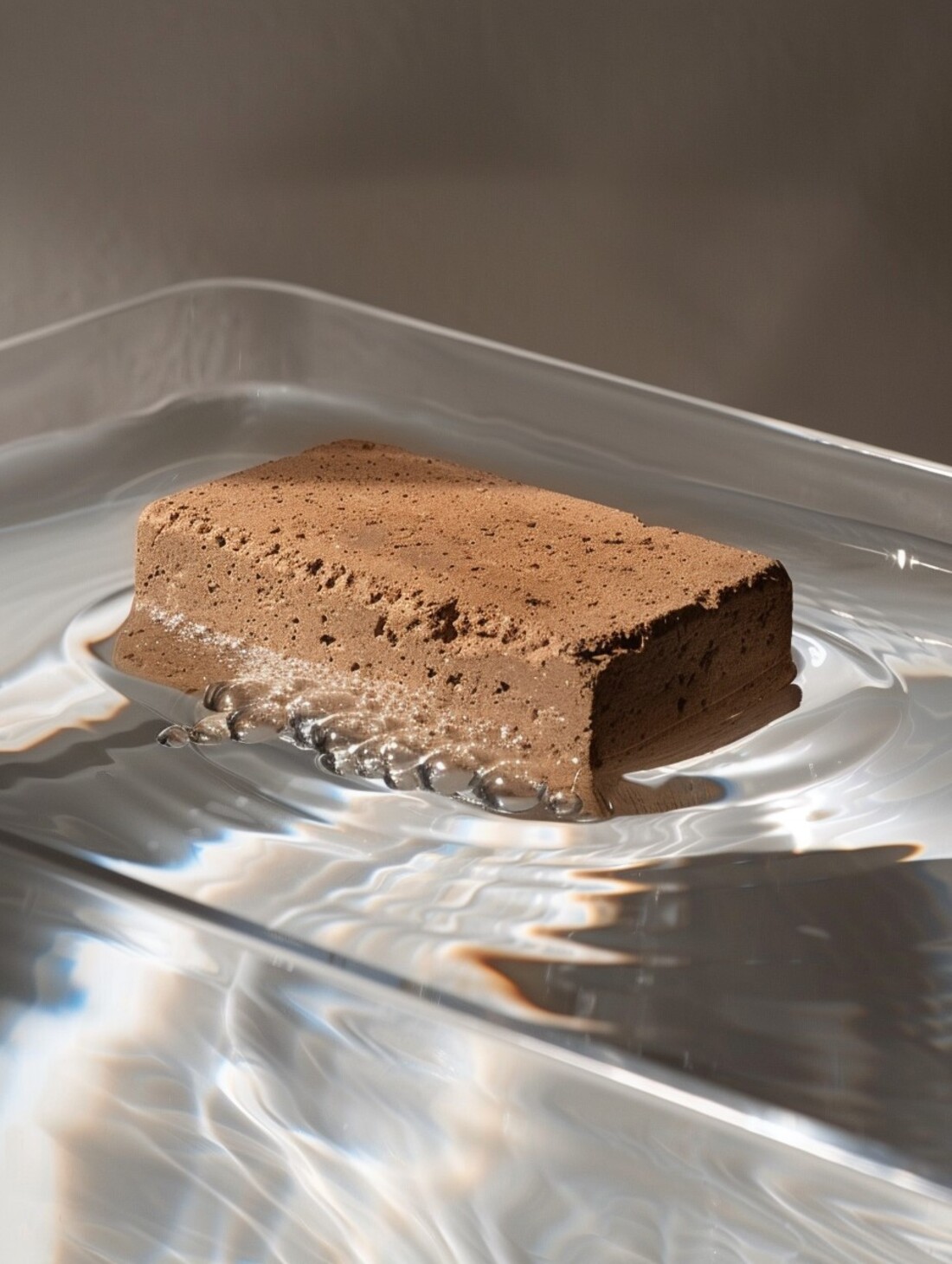 Ladrillo empapado en agua